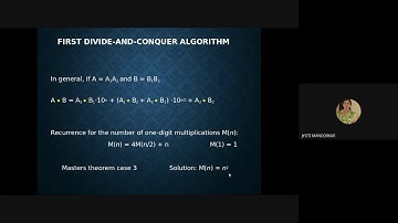 Multiplication of large integers by divide and conquer