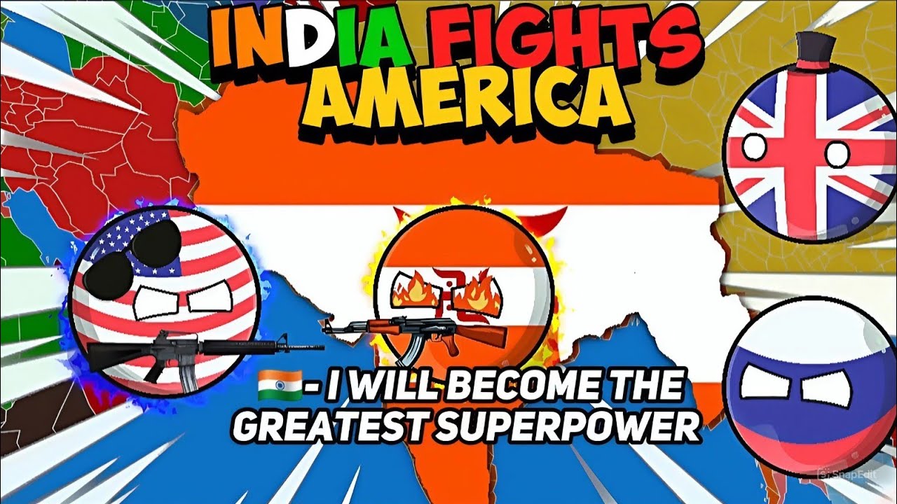 [ИНДИЯ СРАЖАЕТСЯ С АМЕРИКОЙ] 🔥🥵 || [ИНДИЯ СОЗДАЕТ АКХАНД БХАРАТ] ☠️ || #countryballs #geography