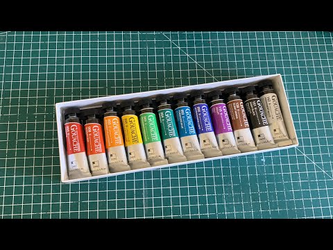 Gouache Palette Setup & Shinhan Designers Gouache Initial Review - Part 1 -  Mina Does Art Stuff 