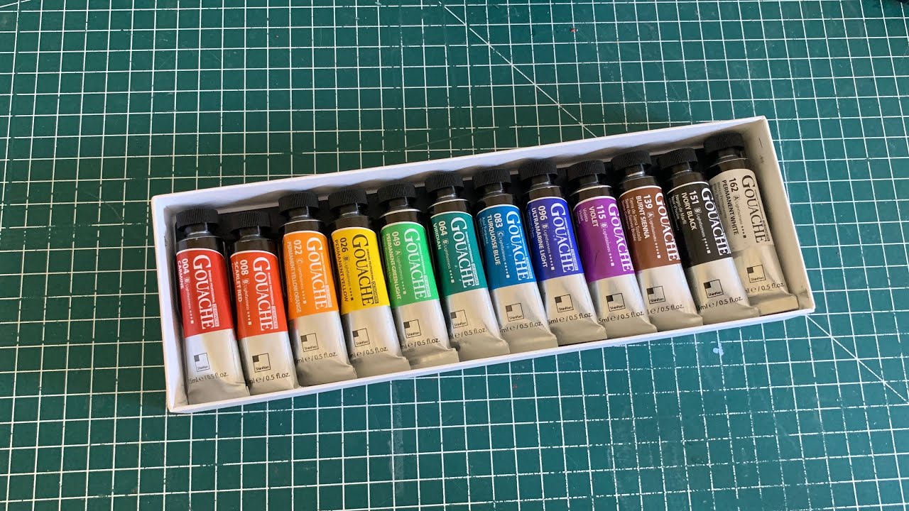 Gouache Palette Setup & Shinhan Designers Gouache Initial Review - Part 1 -  Mina Does Art Stuff 