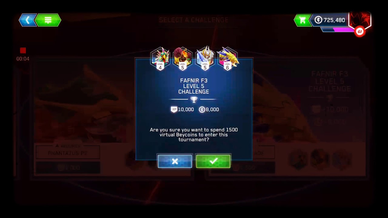 Beyblade Burst App- Fafnir F3 Level 5 Challenge - YouTube
