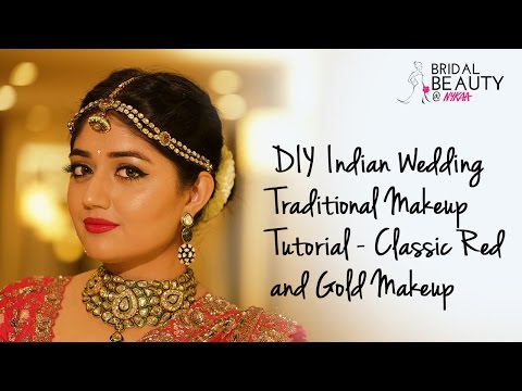 DIY Indian Wedding Makeup Tutorial - ClLimousineic Red and Gold Makeup | Corallista