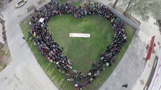 Fowler High students form heart in quad in remembrance of Parkland shooting anniversary