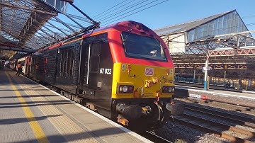 1V50 Manchester Piccadilly to Cardiff Central TFW class 67 022 and DVT departfrom Crewe platform 6