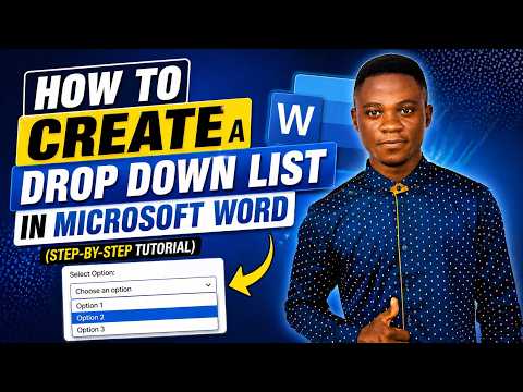How to Create a Drop Down List in Microsoft Word (Step-by-Step Tutorial)