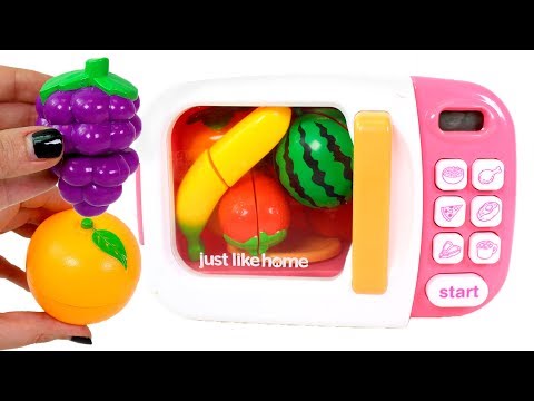 MICROONDAS MÁGICO Aprendemos las frutas y jugamos con el microondas de juguete