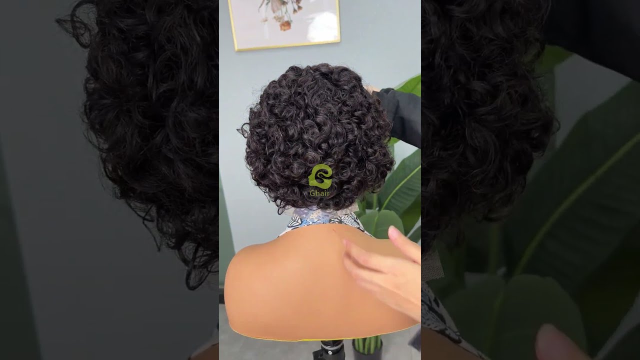 Ghair Pixie Cut Wig Short Curly Human Hair Wigs With Lace Frontal