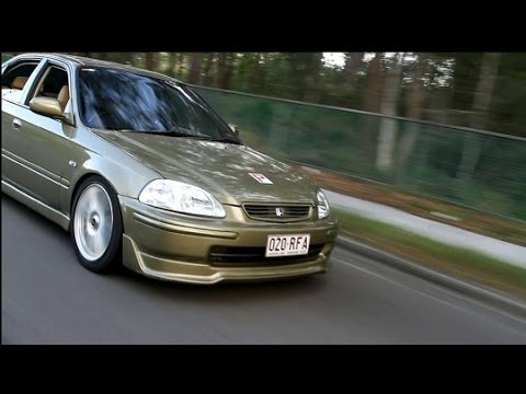 97honda Civic Ek Sedan Custom Interior Rolling Shots Youtube