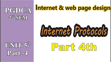 #13 PGDCA 2nd sem Internet & Web design UNIT 5 PART 4, Internet Protocols