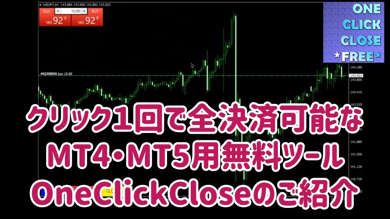 クリック１回で全決済可能なMT4/MT5用無料ツール OneClickCloseのご紹介 - YouTube