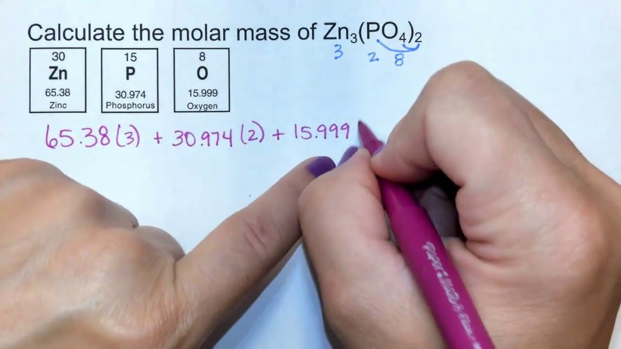 molar mass of Zn3(PO4)2 - YouTube