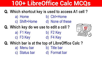 Top 100 LibreOffice Calc MCQ with answers | libreoffice mcq questions