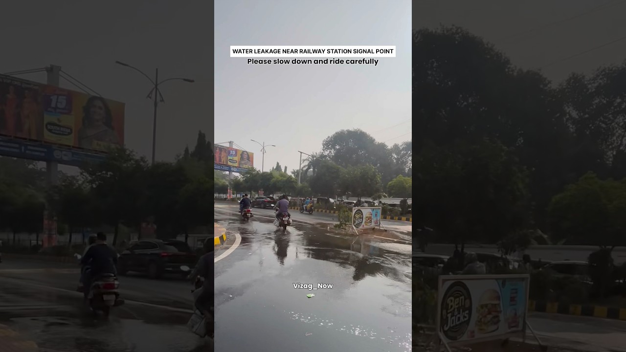 Road Safety Alert water lekage at railway new colony area