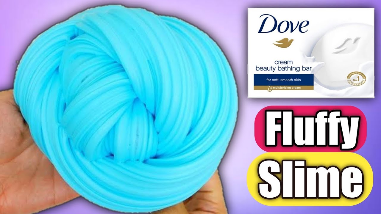 ASMR DOVE SOAP BAR FLUFFY SLIME👅🎧 How to make Fluffy Slime with Dove