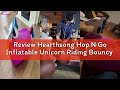 Review Hearthsong Hop N Go Inflatable Unicorn Riding Bouncy Hopping Toys for Kids Ages 5+ - Ride On