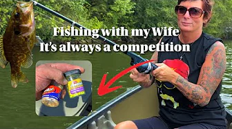 Fishing with the Wife, It’s always a competition! She caught over A Dozen on the cheap! 