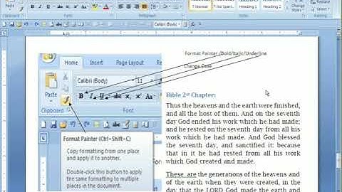 Microsoft word chapter-3 Format painter, Bold, italic, underline and text change cases