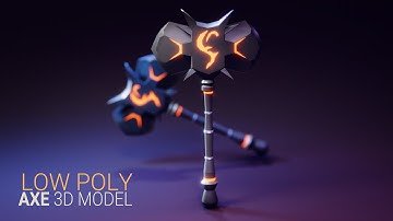 (BRAINCHILDART Armory #08) LOWPOLY  Fantasy AXE in Blender 2.90 | Blender Speed Modeling