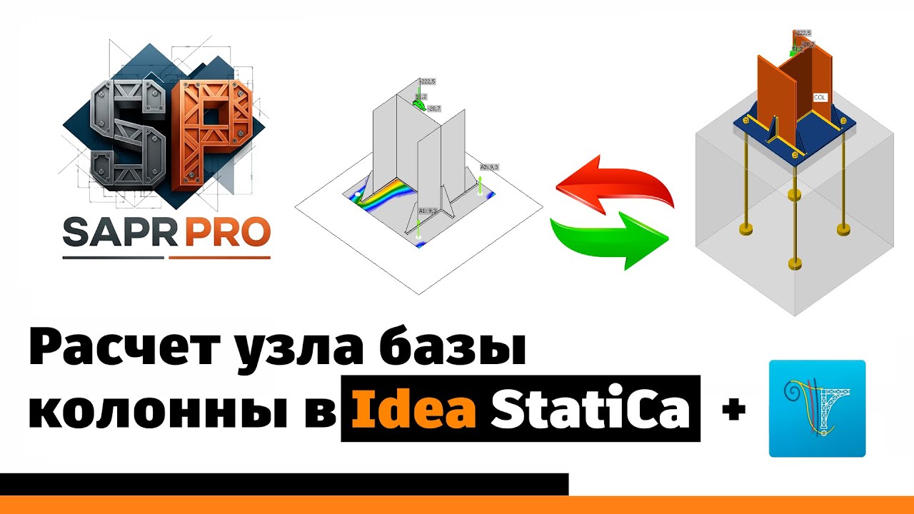 Серия 2. Расчет базы колонны в Idea StatiCa + Лира-САПР