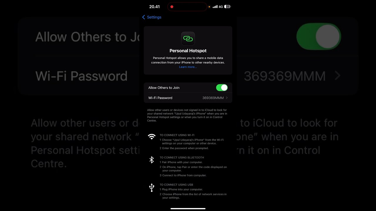 Mobile Hotspot How To Connect Internet Via Phone Apple IPhone Access
