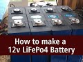 A complete guide to making a 12v 4S LifePo4 Battery.  Beginner friendly.