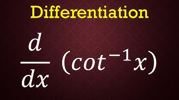 differentiation of cot inverse x #calculus
