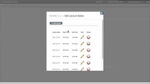 LectureTools - Add/Edit/Delete Lecture Dates
