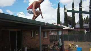 Billy Roof Jump On 2 A Small Trampoline Xd