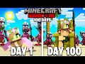 I Survived 100 DAYS on a DESERTED ISLAND in Minecraft .. Here's What Happened