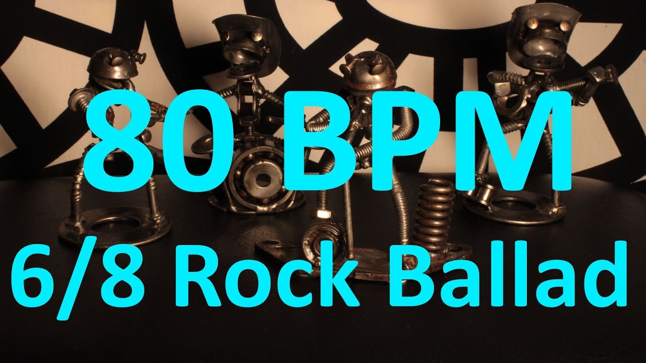 80 BPM Rock Ballad 6/8 Drum Track Metronome Drum Beat YouTube