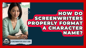 How Do Screenwriters Properly Format A Character Name? - Screenwriter