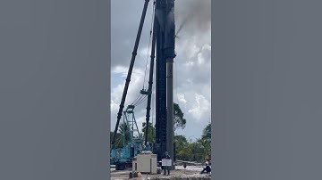 Concrete Spun Pile (part 16) Construction bridge using driving pile #shorts