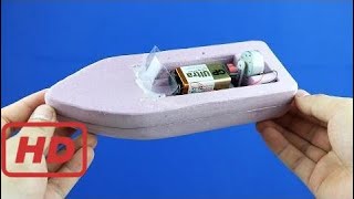Cómo Hacer Un Barco  Mini Equipo Simple De La Batería De La Espuma 9V