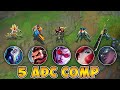 We played 5 adc champs on one team push towers fast ft ioki