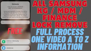 ALL SAMSUNG KG / MDM / FINANCE LOCK REMOVE FULL PROCESS ONE VIDEO  A TO Z INFORMATION A14 5G ALL BIT