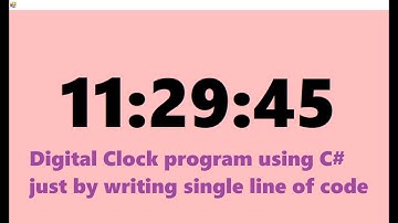 Digital Clock program in a single line code using C# in Visual Studio