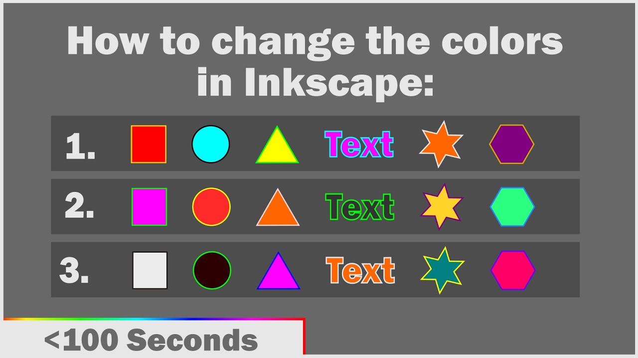 3 Ways To Change The Color Of Objects In Inkscape 100 Second Tutorial YouTube