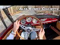 1960 alfa romeo giulietta spider veloce  driving the 1300cc italian classic pov binaural audio