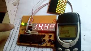 AVR and Nokia 3310(F-Bus) GSM based remote temperature sensor.mp4