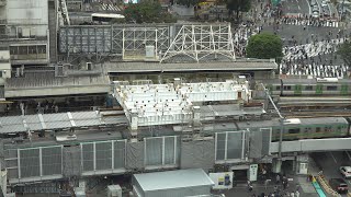 JR渋谷駅埼京線ホーム移設工事の建設状況（2020年10月11日）
