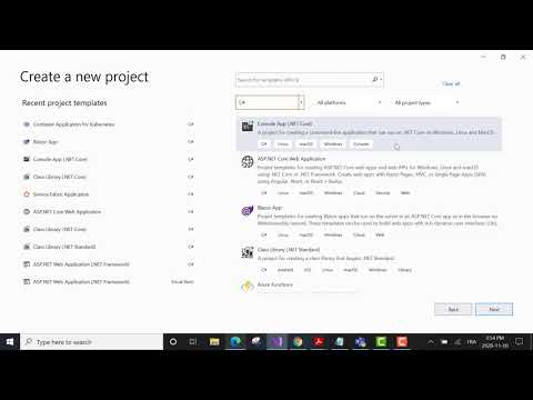 Create .NET 5 application using Visual Studio 2019