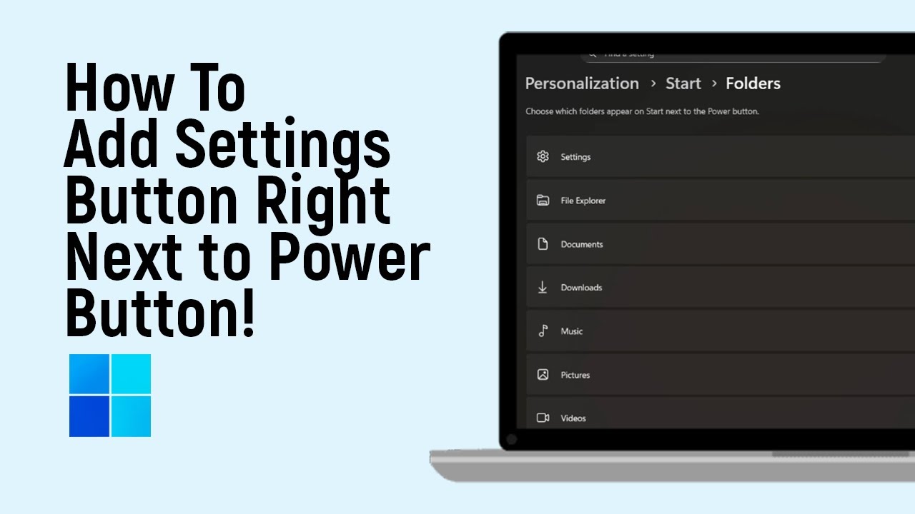 Set Button On Computer How to Add Settings Button Right Next to Power Button on Windows [easy ...