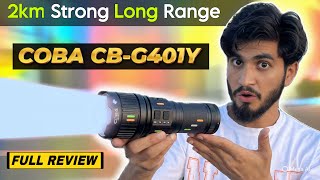 COBA CB-G401Y Hight Power Torch Light || Long Range Flashlight || Long Beam Range Laser Light 