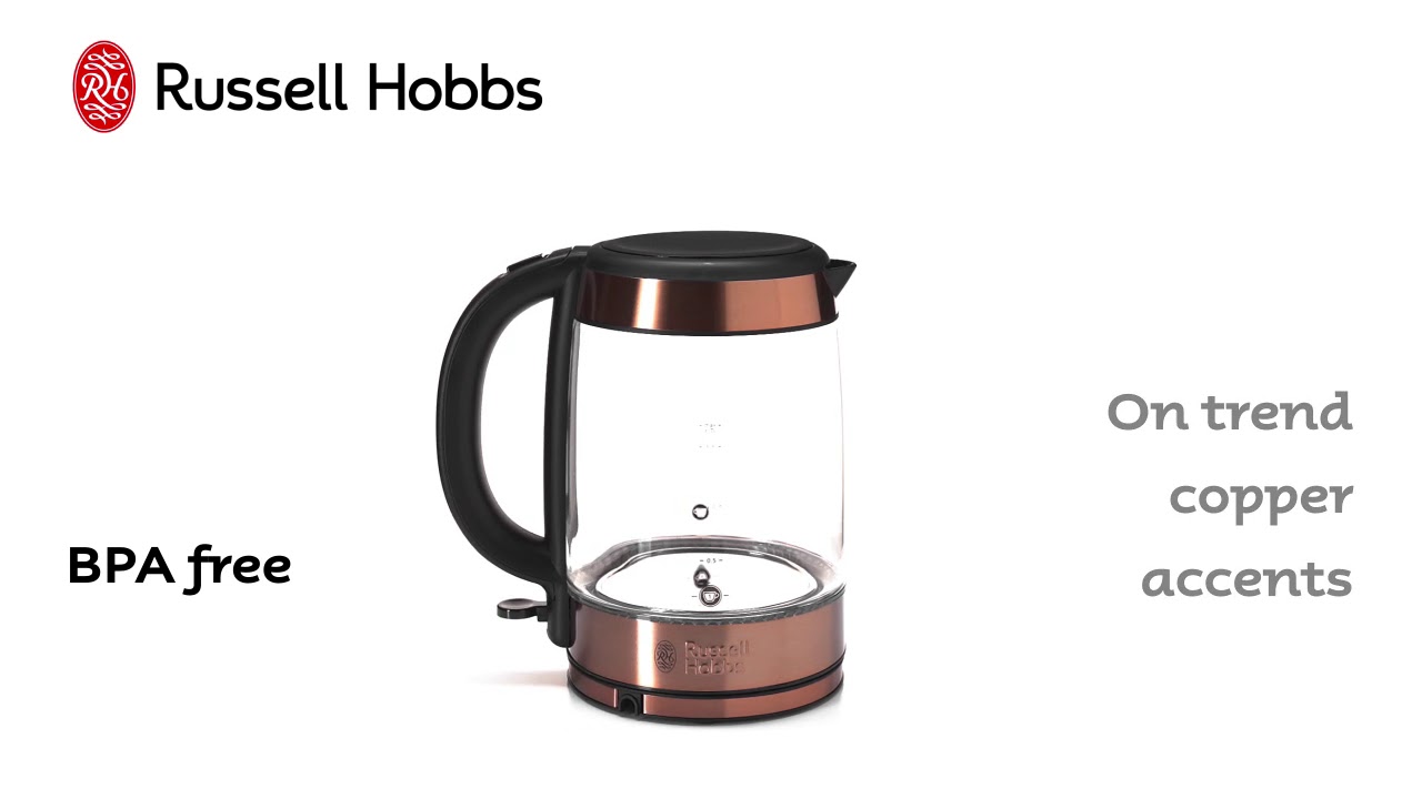 russell hobbs kettle glass illuminating 1.7 ltr