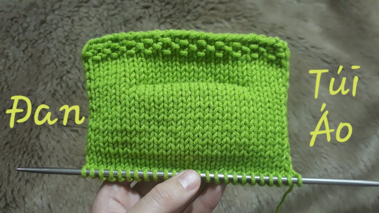 Hướng Dẫn Cách Đan Túi Áo Chìm/ How To Knit A Shirt Pocket
