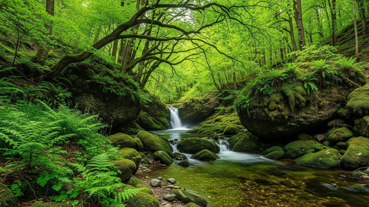 Natural River Flow with Birds Chirping for Sleep & Relaxation