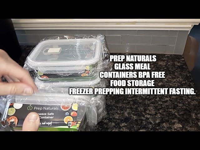 Prep Naturals Glass Meal Containers BPA Free Food Storage Freezer Prepping  IF Intermittent Fasting 