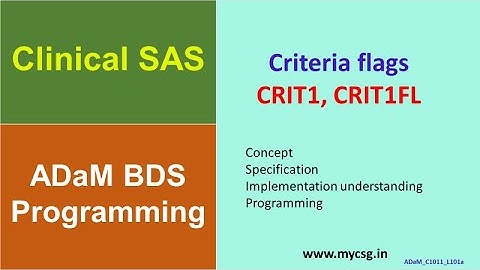 Clinical SAS: ADaM BDS- Criteria flags derivation - CRITy and CRITyFL