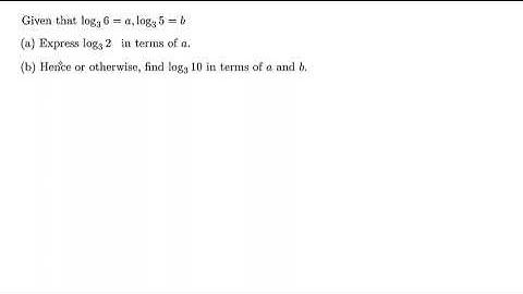 Logarithms ~ Practice Problem 
