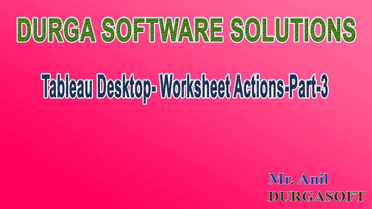 Tableau Desktop Worksheet Actions Part 3 - YouTube